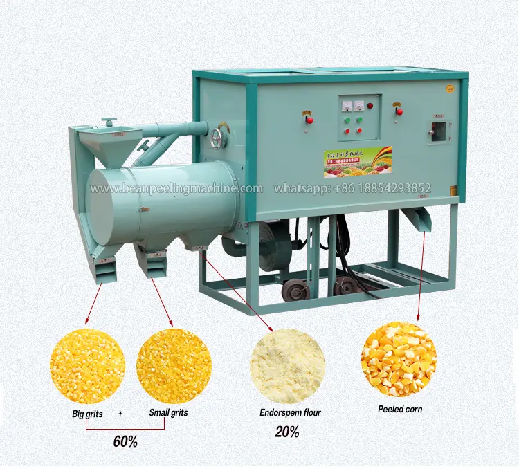 2024 Best sell 500-600kg/h corn peeling& grits making machine