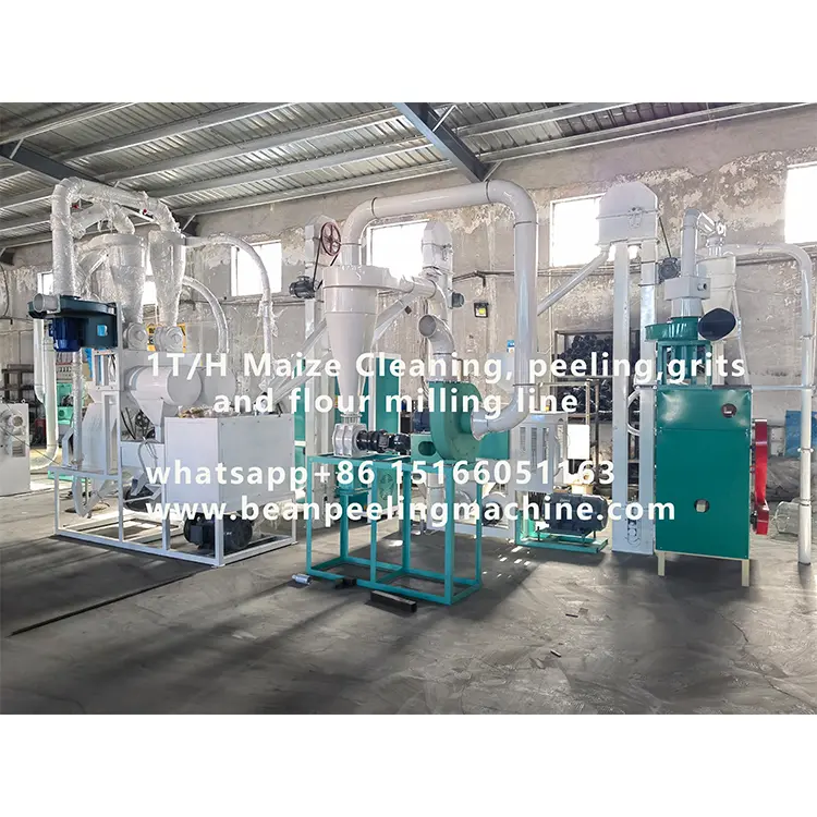 Best selling 1T/H Automatic Maize grits flour milling machine line